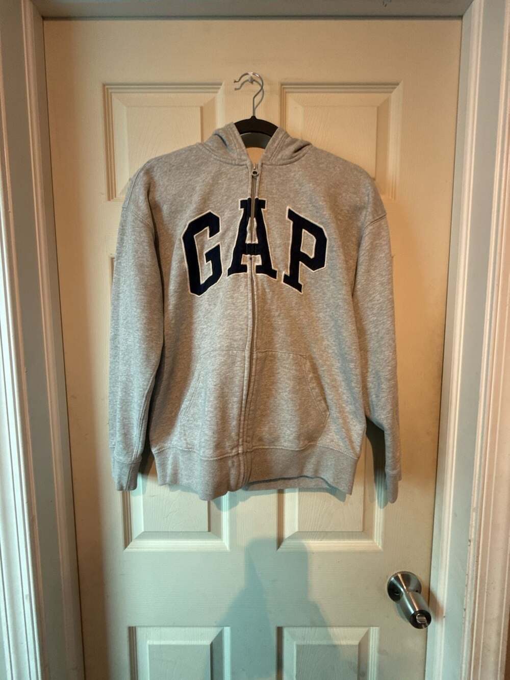 Gap Kids Logo Zip Hoodie Size XXL 14-16 Grey Full Zip Sweatshirt